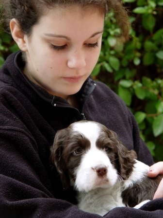 Teen girl with dog