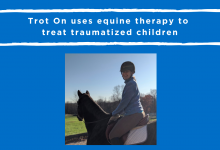 Justice in Action Trot On uses equine therapy to treat traumatized children, picture of Meredith on horse